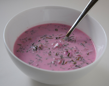 Chilled Beet Soup with Buttermilk & Dill