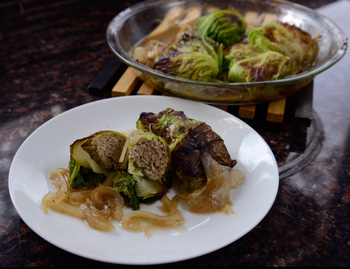 Roasted Cabbage Bundles Stuffed with Pork and Ricotta