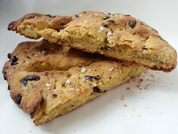 Crispy Polenta & Olive Fougasse