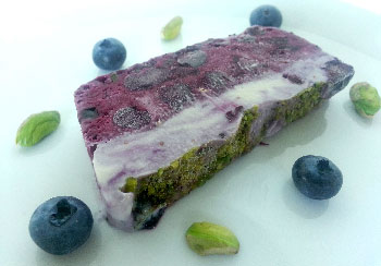 Two-Layer Blueberry-Pistachio Semifreddo