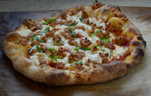 Crispy-Crust Pizza with Sausage and Ricotta